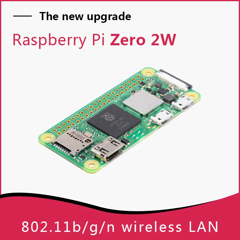 Raspberry Pi Zero 2W 1GHz Quad-core 64-bit Arm Cortex-A53 CPU 512MB SDRAM Bluetooth BLE&WiFi Pi 0 2 W with Pin Header Case Kit