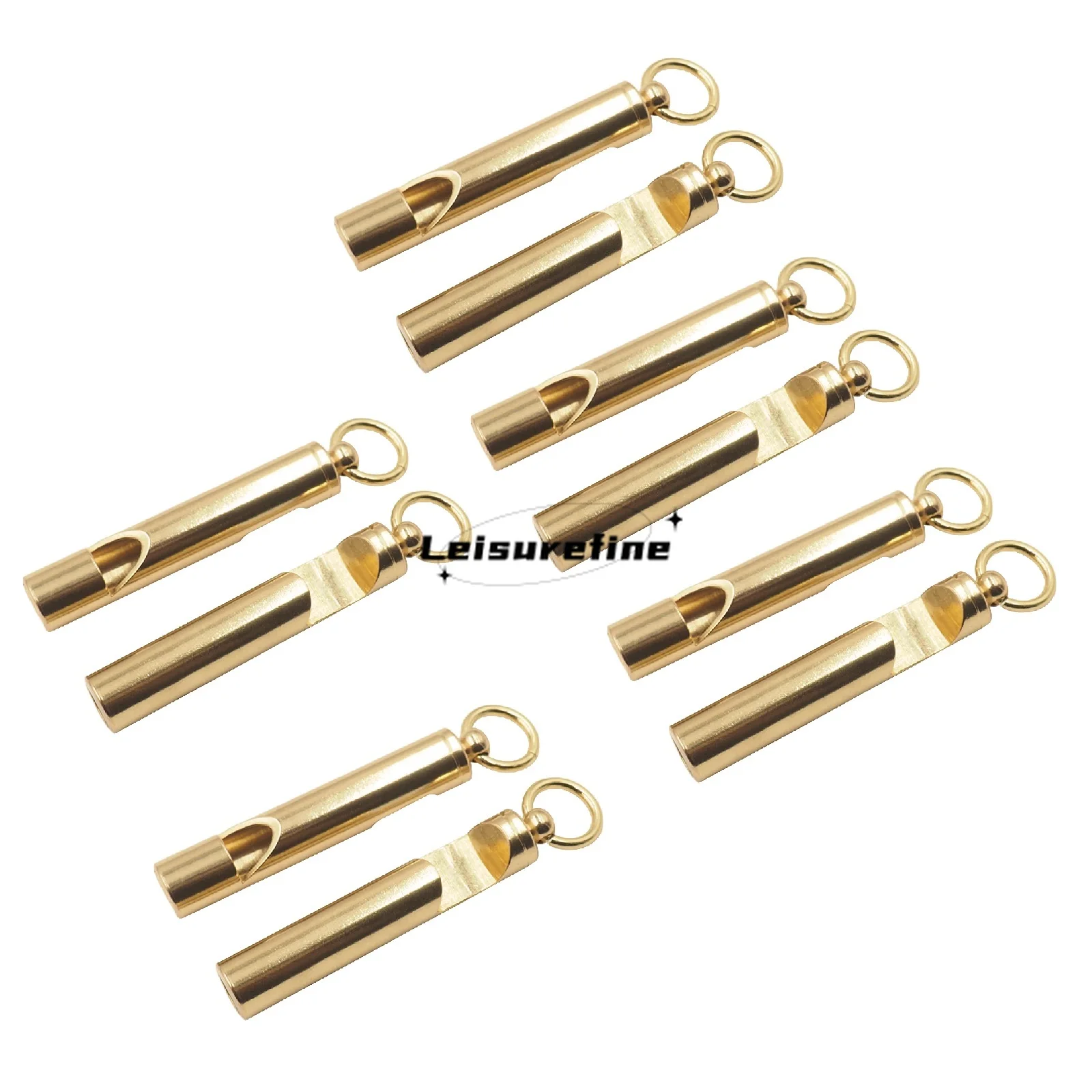 10pcs Multi-purpose Bottle Opener & Whistle Solid Brass EDC Tool Outdoor Portable Tool Key-chain Rings Camping Hiking Training