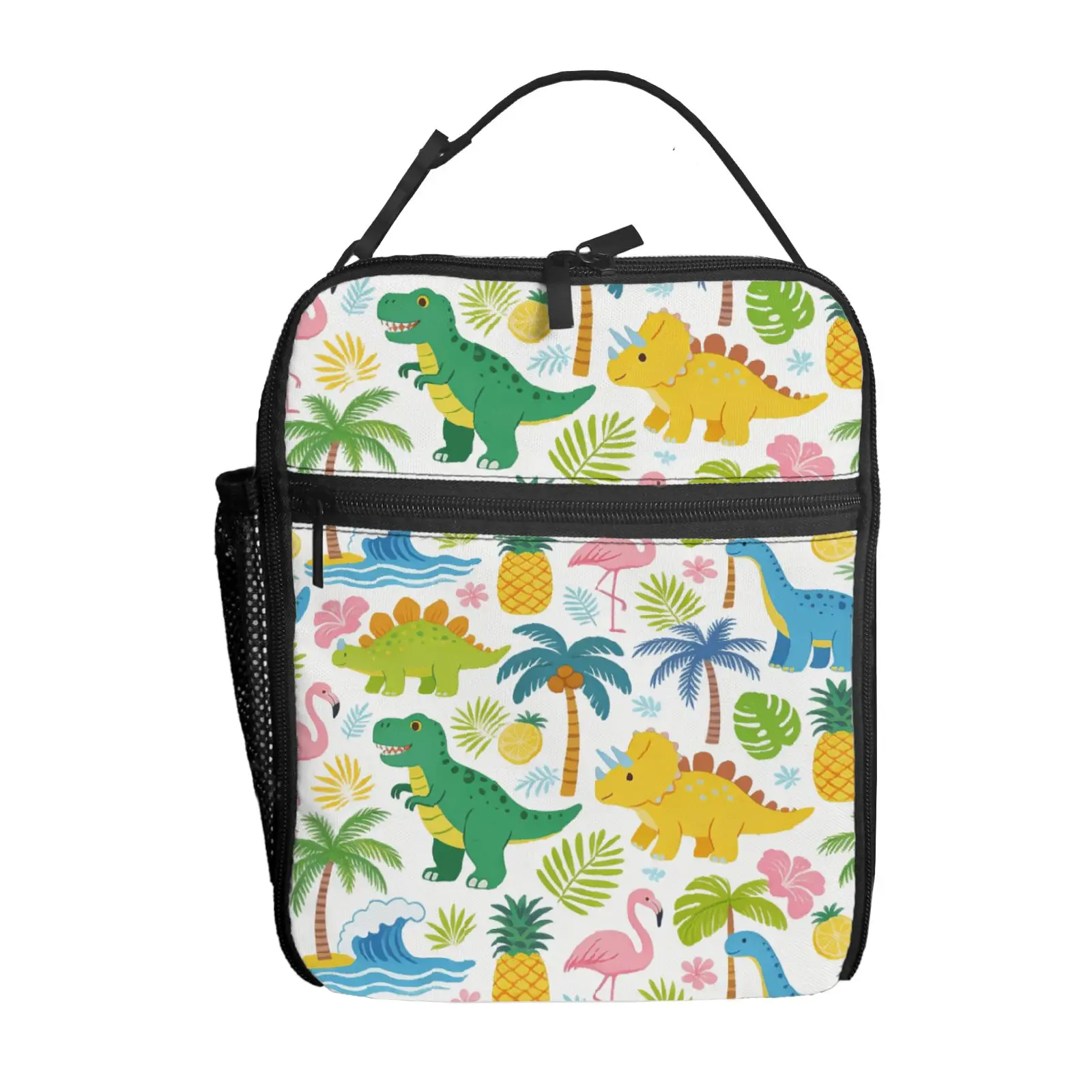 

1pc Hawaiian-style dinosaur print Lunch Bag Handbag High-Quality Cute Casual Party Picnic School Gift for Daily Use