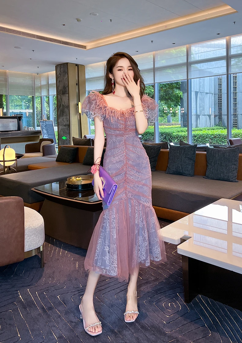 Женское облегающее вечернее платье-годе 2024