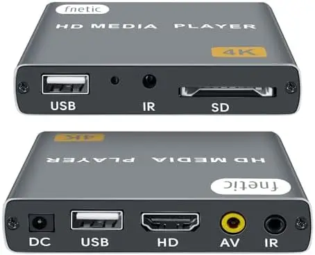

4K HDMI Media Player for USB/SD - Loop Play, Auto Playback, H.265, Grey