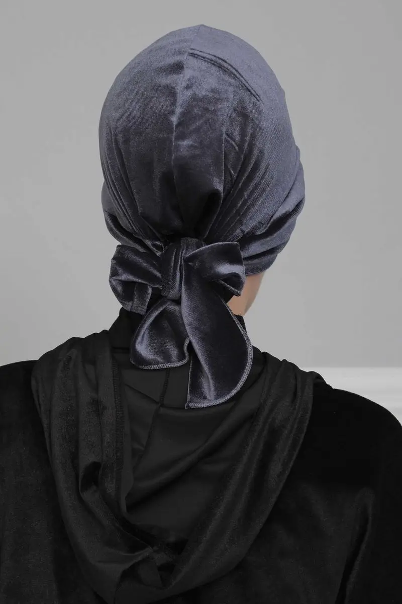 Com cinto de veludo osso antracite