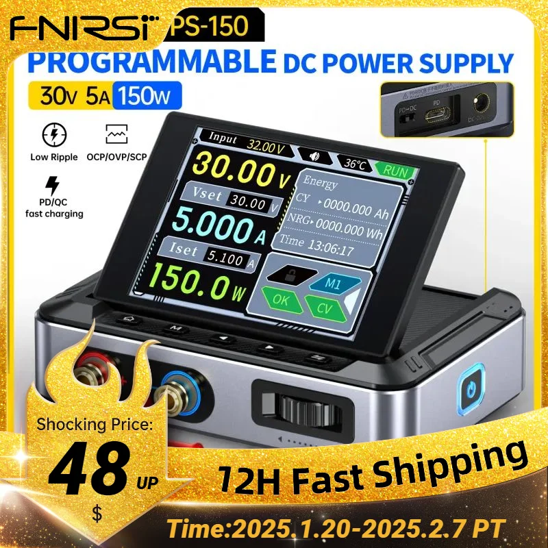 FNIRSI DPS-150 Programmable CNC DC Power Supply 30V 5A Adjustable Voltage Regulated Laboratory Bench Switching Power Supply