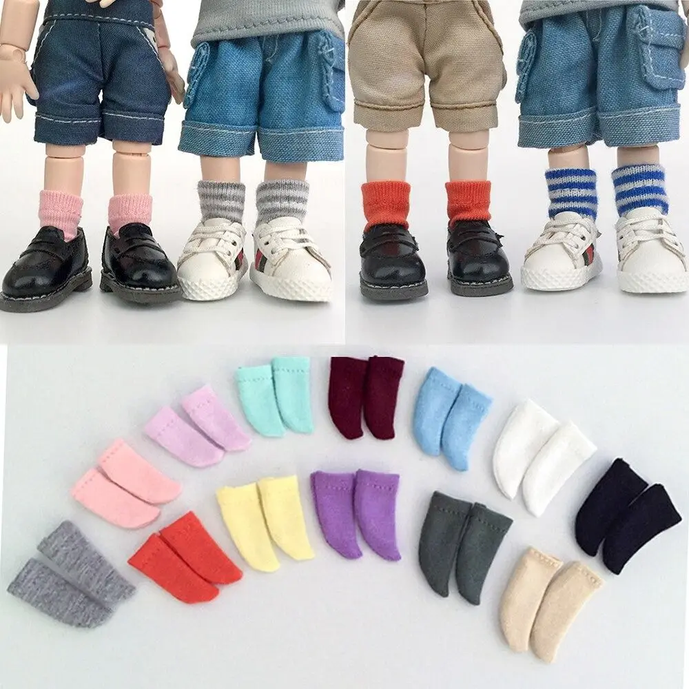 1/12 BJD Candy Color Doll Socks Doll Short Striped Socks Cotton Short Striped Solid Color Cute Various Doll Accessories