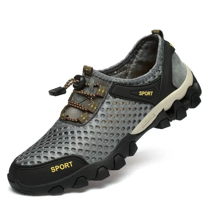 2024 Aqua Shoes Men Non-slip Fishing Quick-drying Breathable Water Shoes Diving Walking Mesh Sport Rubber Sneakers