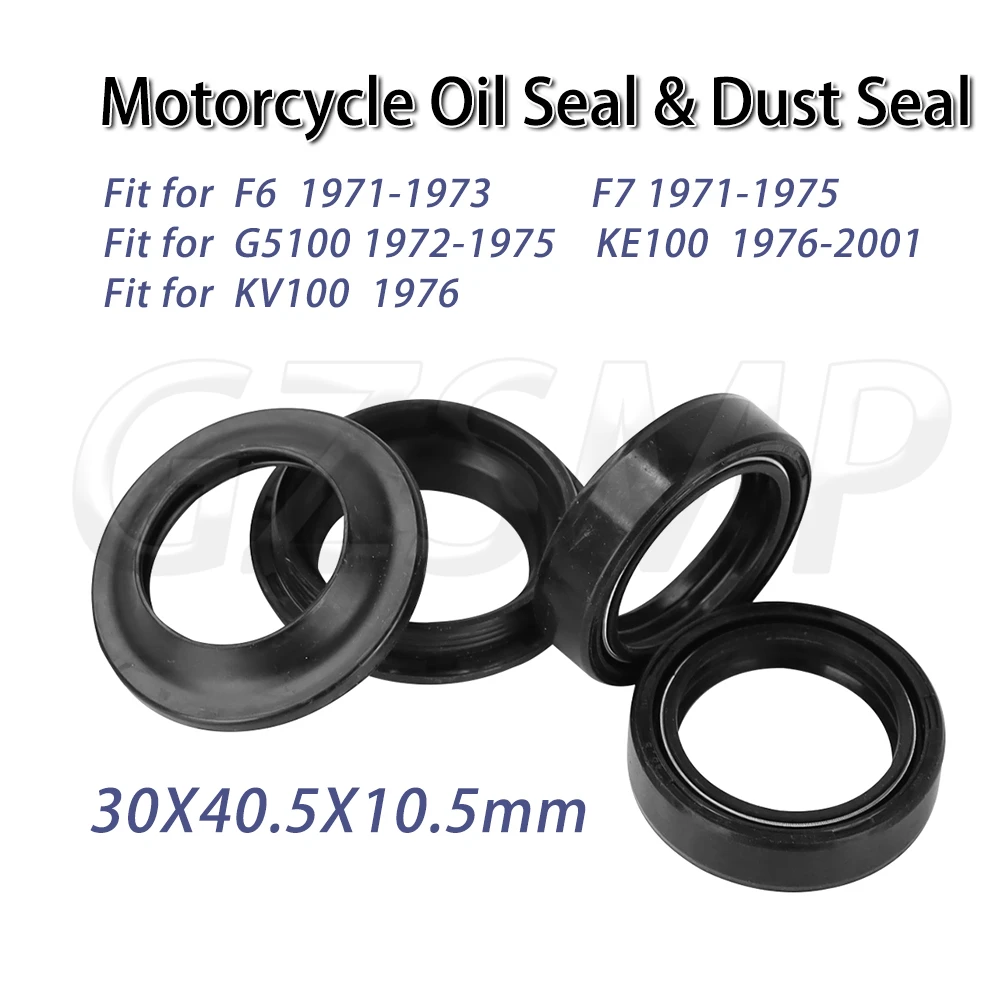 

30x40.5x10.5 Motorcycle Absorber Front Fork Oil Seal 30 40.5 Dust Fit for Kawasaki KE100 1976-2001 KV100 F6 F7 G5100