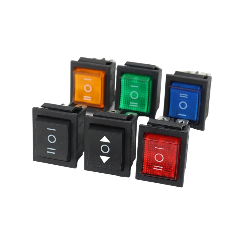 KCD4 Rocker Switch Power Switch 3 Position 6 Pins Electrical Equipment with Light Switch 16A 250VAC/ 20A 125VAC 1PCS