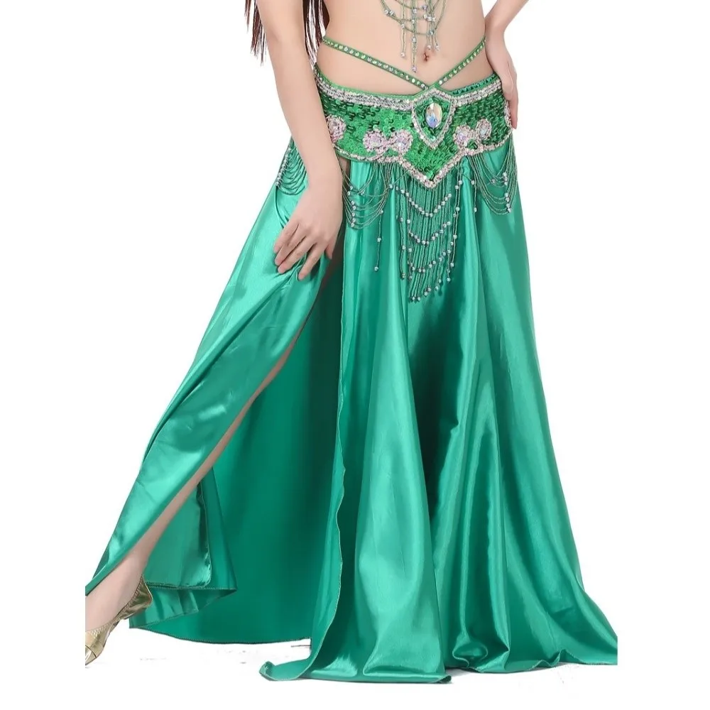 Fashion Chiffon Dancing Skirt Shining Tassels Belly Dance Skirt Sun Skirt Bohemian Belly Dance Accessories Women