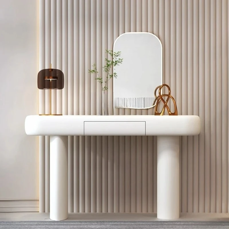 A  Wabi wind makeup table art dressing table modern minimalist  arc desk Nordic silent wind