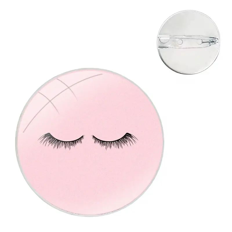 eyelash Makeup Lip Pins Badge Metal Brooches For Clothes Backpack Decoration gift