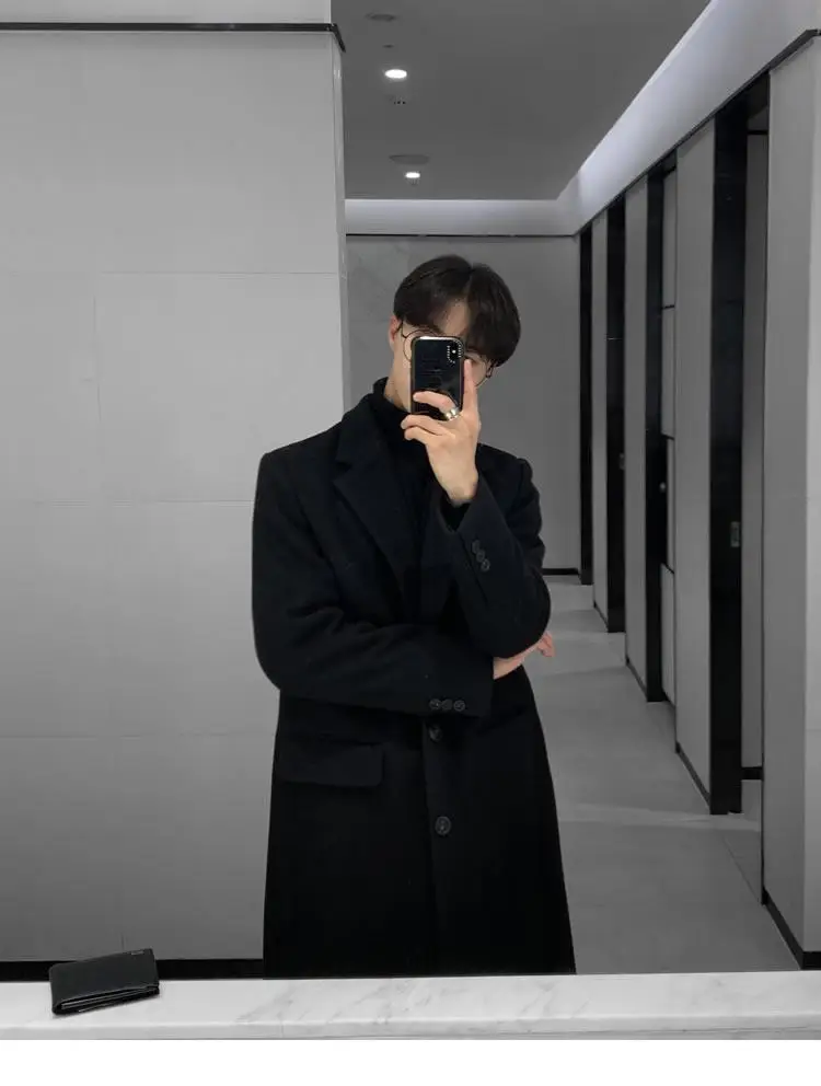 

Мужское серое пальто-тренч класса люкс из натуральной кожи, изысканное, элегантное, для зрелых мужчин среднего возраста, размер S, в стиле Ins