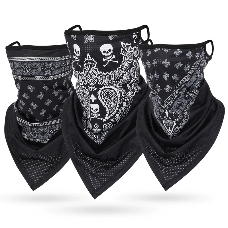 Outdoor Neck Face Protective Earloops Mask Men Motorcycle Riding Mask Multifunctional Bandanna Women Sports Paisley Bandana