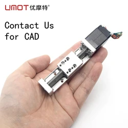 UMOT Mini Nema8 40mm Stroke Ball Screw Slide Linear Guide Rail Motion Module DC T-type Motorized Linear Stage CNC Sliding Table