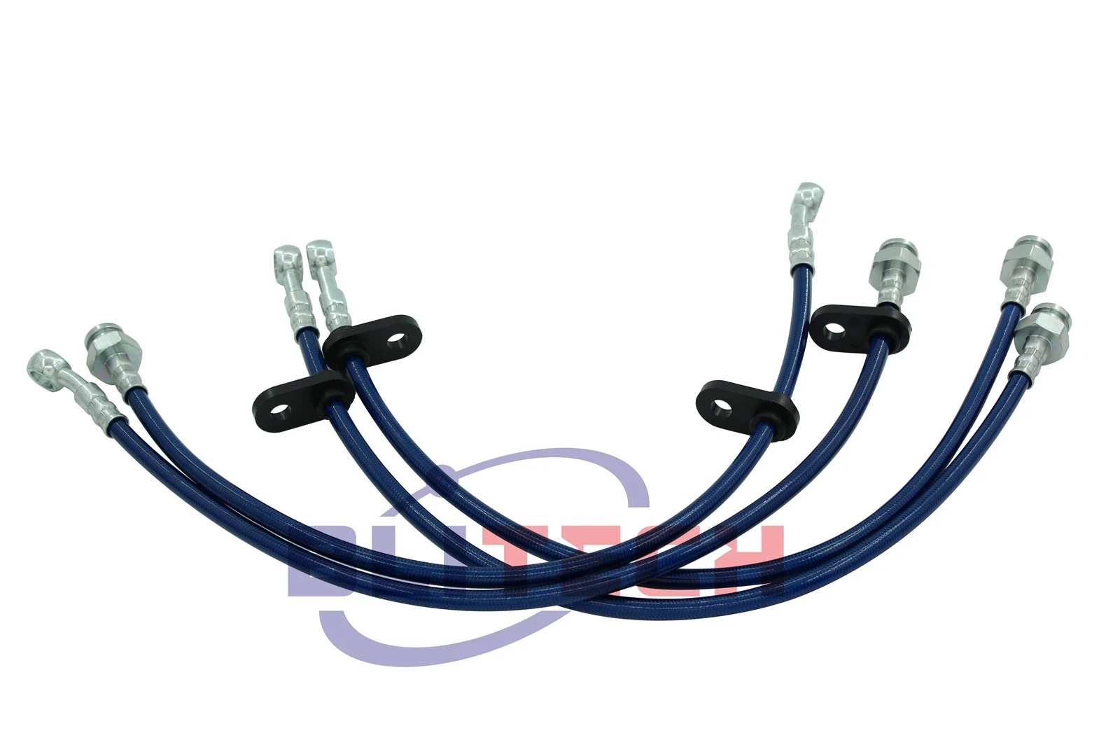 Braided Brake Lines Stainless Steel Front Rear Cables Kit For 1996-2000 1997 1998 1999 Honda Civic EK Rear Disc Red Blue Silver