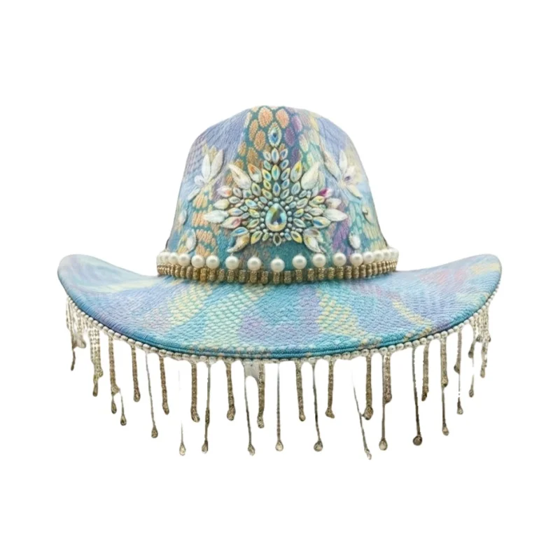 

HongLuan Violet Disco Cowboy Hat Rhinestone for Women, Cowboy Party Hats, Festival Accessories & Cowgirl Party Decorations