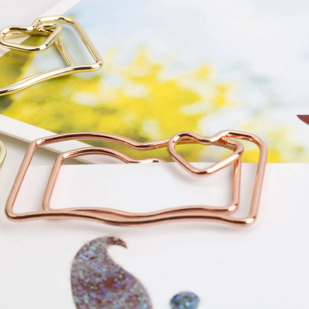 

30pcs Stainless Steel Book Notes Folder Decorative Paper Clips Creative Fun Office Supplies File Document Clips Multi-Use Cute