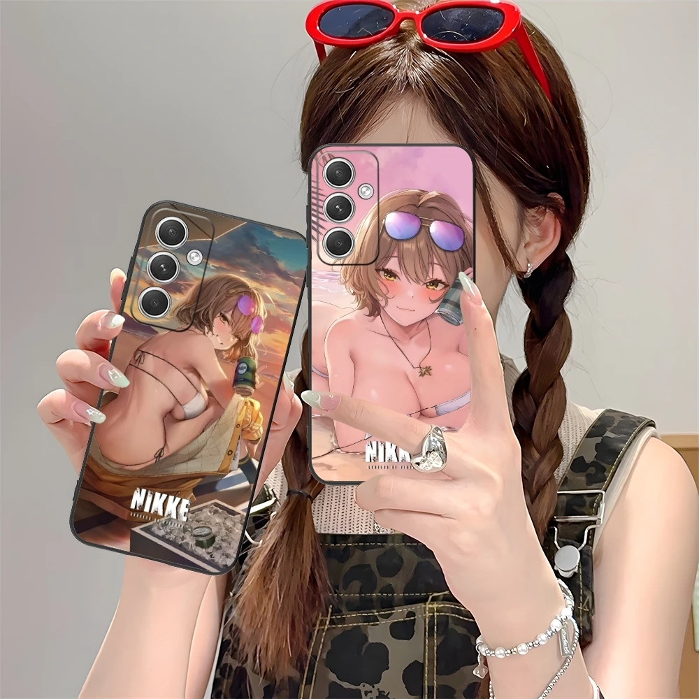 Goddess NIKKE Anis Mobile Cell Phone Case for Samsung M55 35 15 54 34 14 33 23 13 42 32 22 F55 23 12 5G Black Phone Cover Shell