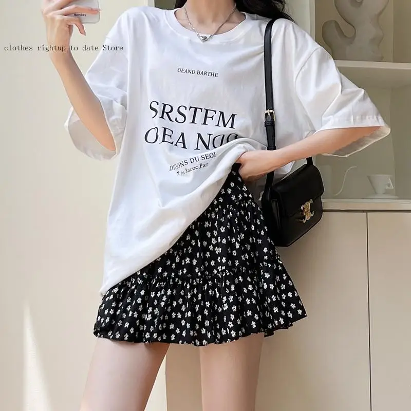 Floral Midi Skirt for Women Spring and Summer Cake A-Line Short Skirt Fresh and Sweet Style Versatile Temperament