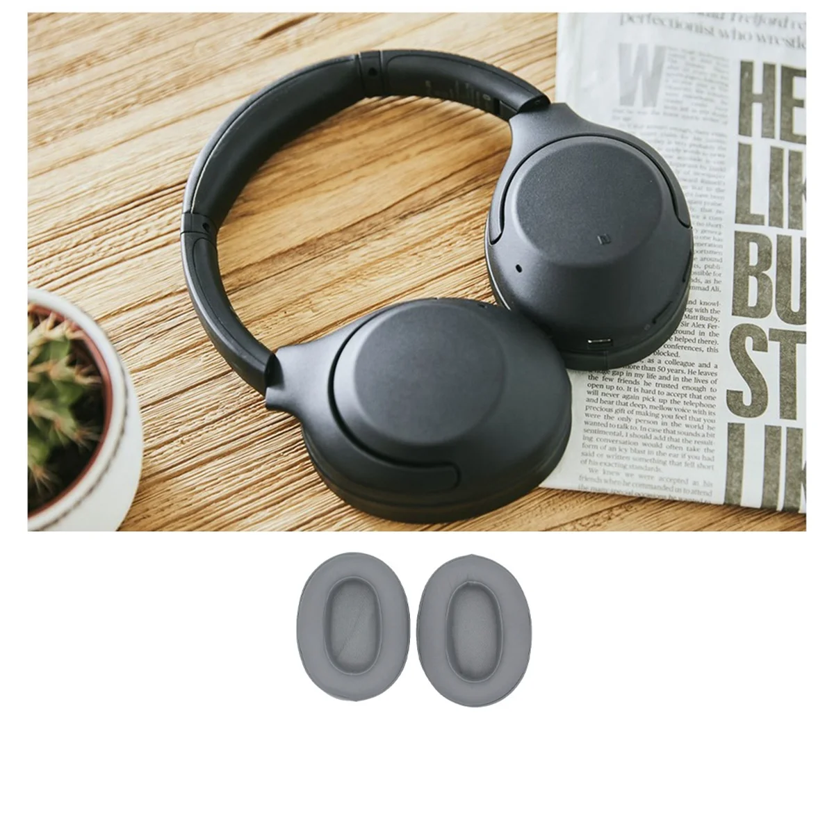 A57G-For Sony WH-XB900N ヘッドフォンカバー XB900N ヘッドセットスポンジカバー多機能イヤーマフ、グレー