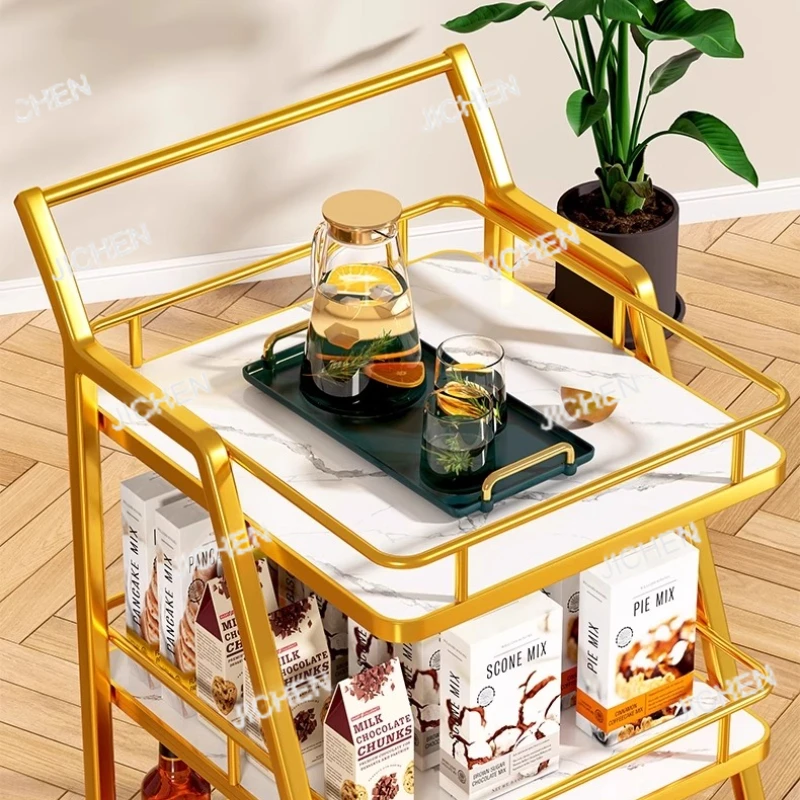 JC 3-Tier Service Cart محطة المشروبات المتنقلة لمطعم المطبخ التجاري رف المرافق لبار حفلة تخدم عرض العربة