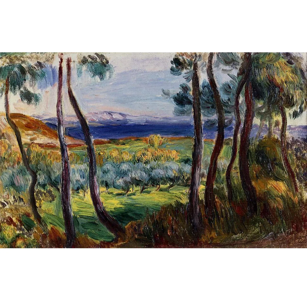 Pierre-Auguste Renoir paintings,Pines in the Vicinity of Cagnes, Handmade famous painting replica,Landscape oil painting