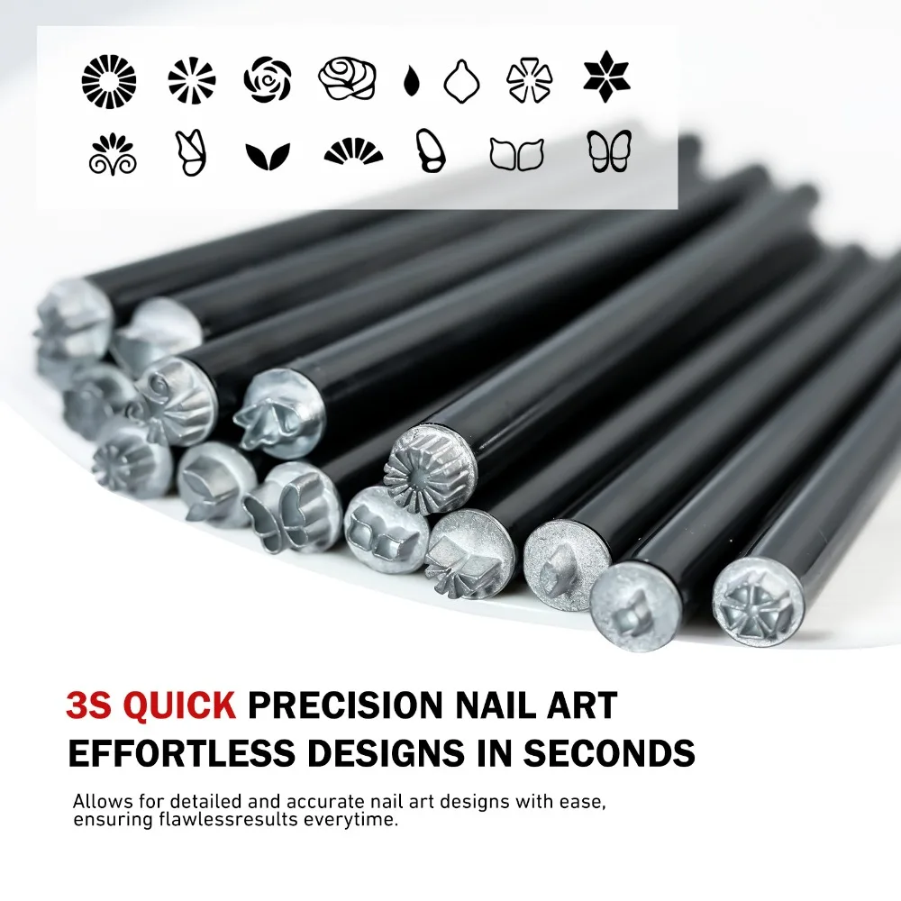 5/10/15Pcs Blume Schmetterling Nail art Stempel Stift Set Punktierung Werkzeuge Nail art Stift Graffiti Nägel stempeln Stamper Einfache DIY Silikon