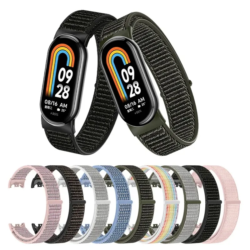 Нейлоновая петля для xiaomi Mi Band 8, ремешок для умных часов, сменный браслет Correa, спортивный ремешок для часов Pulse для браслета Miband 8, NFC