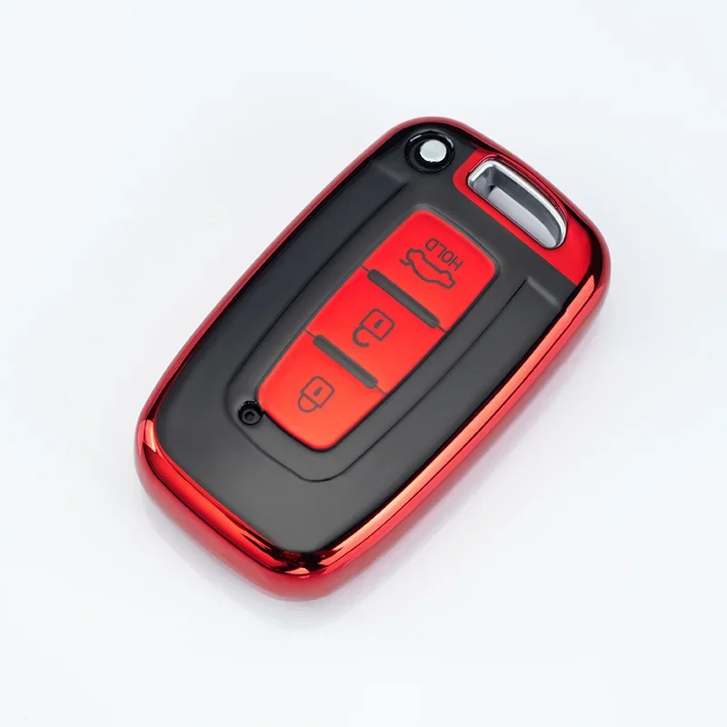 3 Buttons Soft TPU Car Key Fob Shell Cover For Hyundai Genesis Coupe Sonata ix35 For KIA Forte Sportage K2 K5 Smart key Case