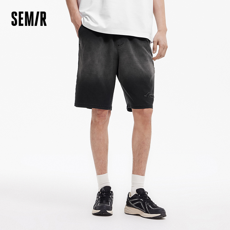  Semir Mens Denim Shorts 2026 Vintage Embroidery Loose Fit Casual Fashion Soft Daily Wear 