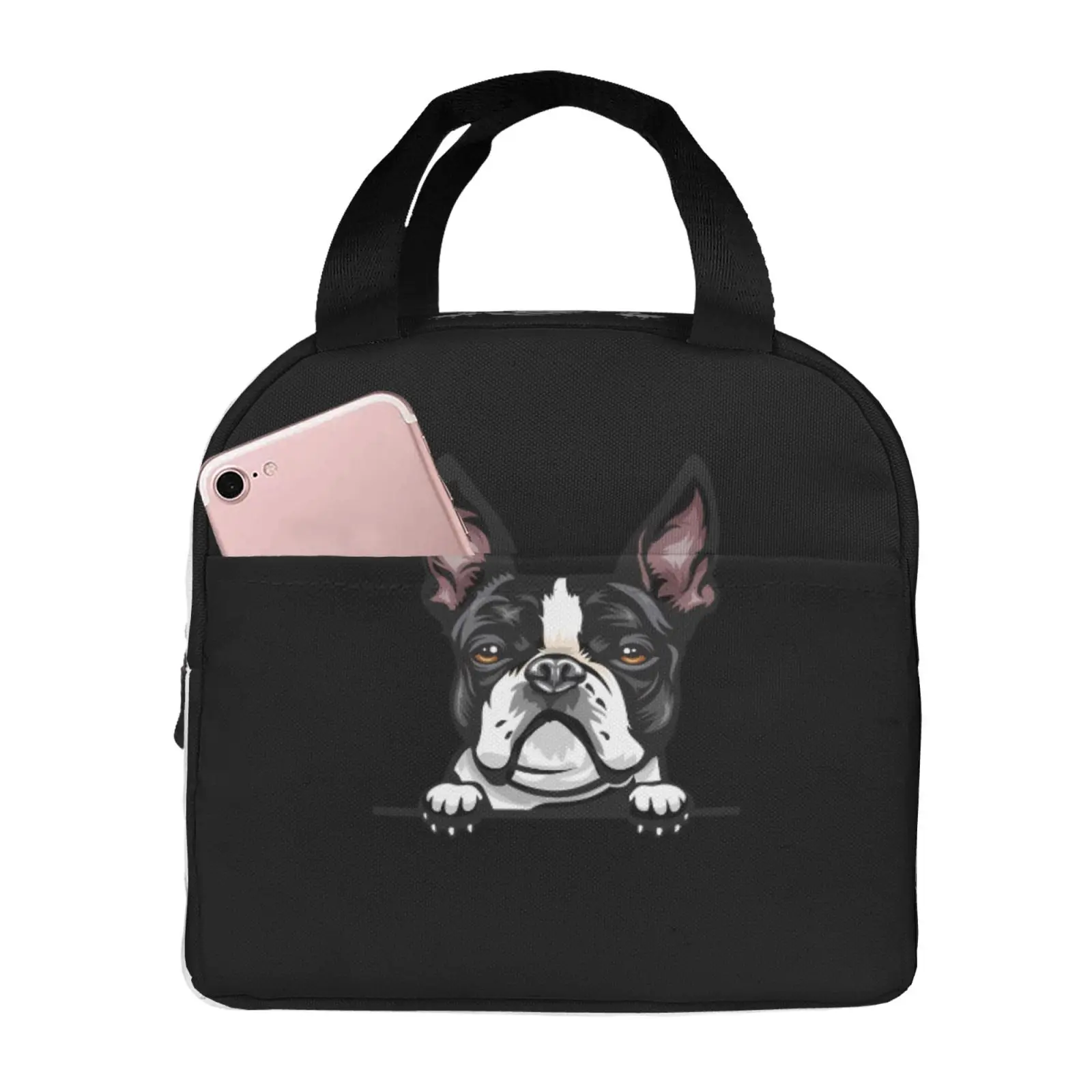 

Cute Bulldog Print Insulated Lunch Bag for School Waterproof Cooler Thermal Lunch Box Women Children Food Container Tote Bags