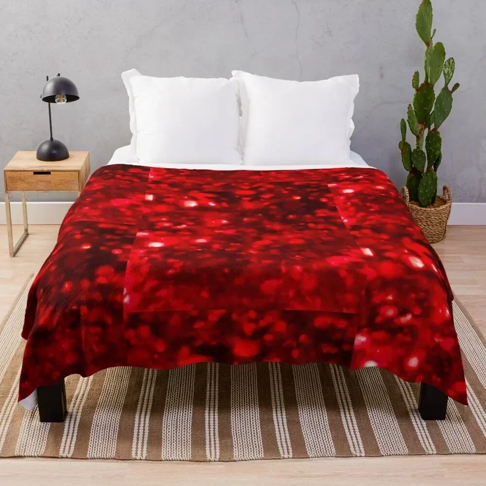 

Sparkly Red Throw Blanket Warm Throw Blanket Gift for Anniversary