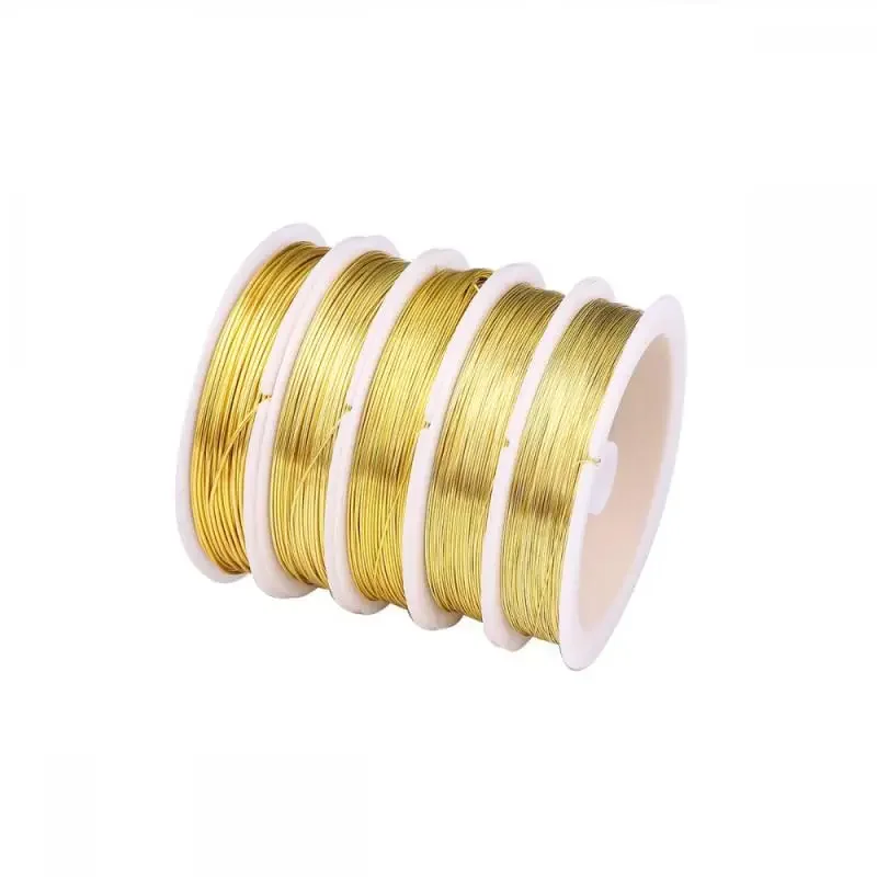 1-3Roll Golds Color Coppers Wire 0.1mm-3mm,1m-100m long Beading Cord DIY for Jewelry Making Accessories Wholesale