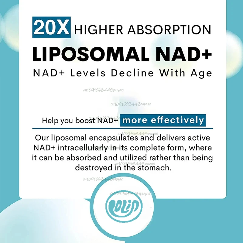 Liposome NAD+Supplement 1000mg Maximum Absorbed Energy and DNA Repair 60 Soft Capsules