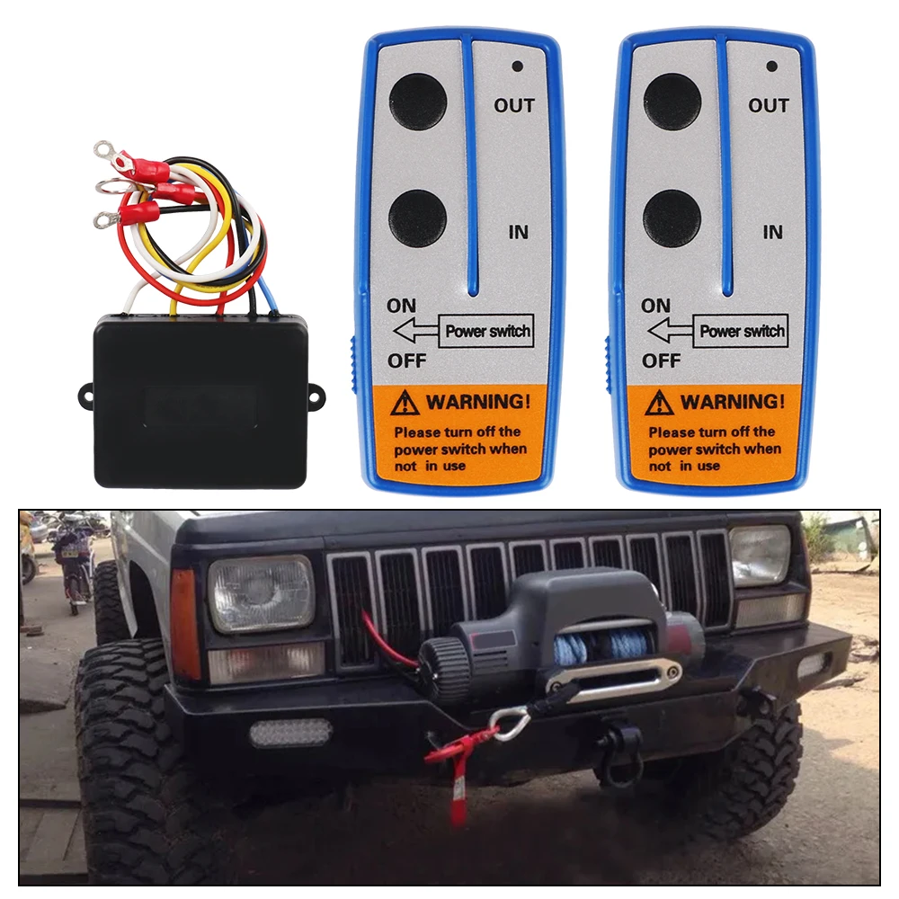 Winch Remote Control System Handset Switch Controller For Recovery Tow Truck For Jeep Off-road ATV 12V Universal Wireless