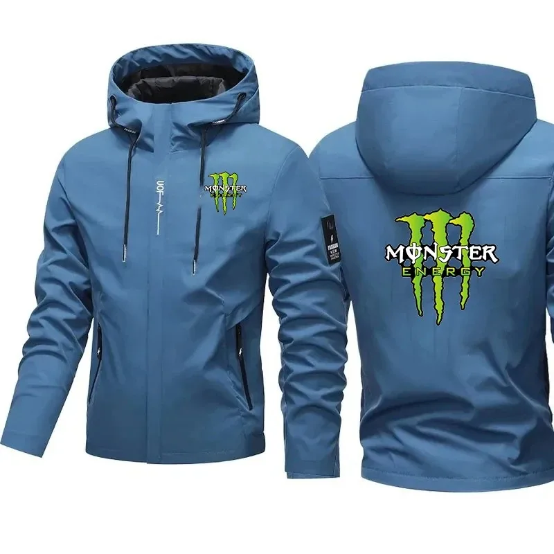 

Monster Energy 2026 Windproof Waterproof Cycling Jacket with Hood All-Weather Outdoor Motorcycle Coat for Men Women
