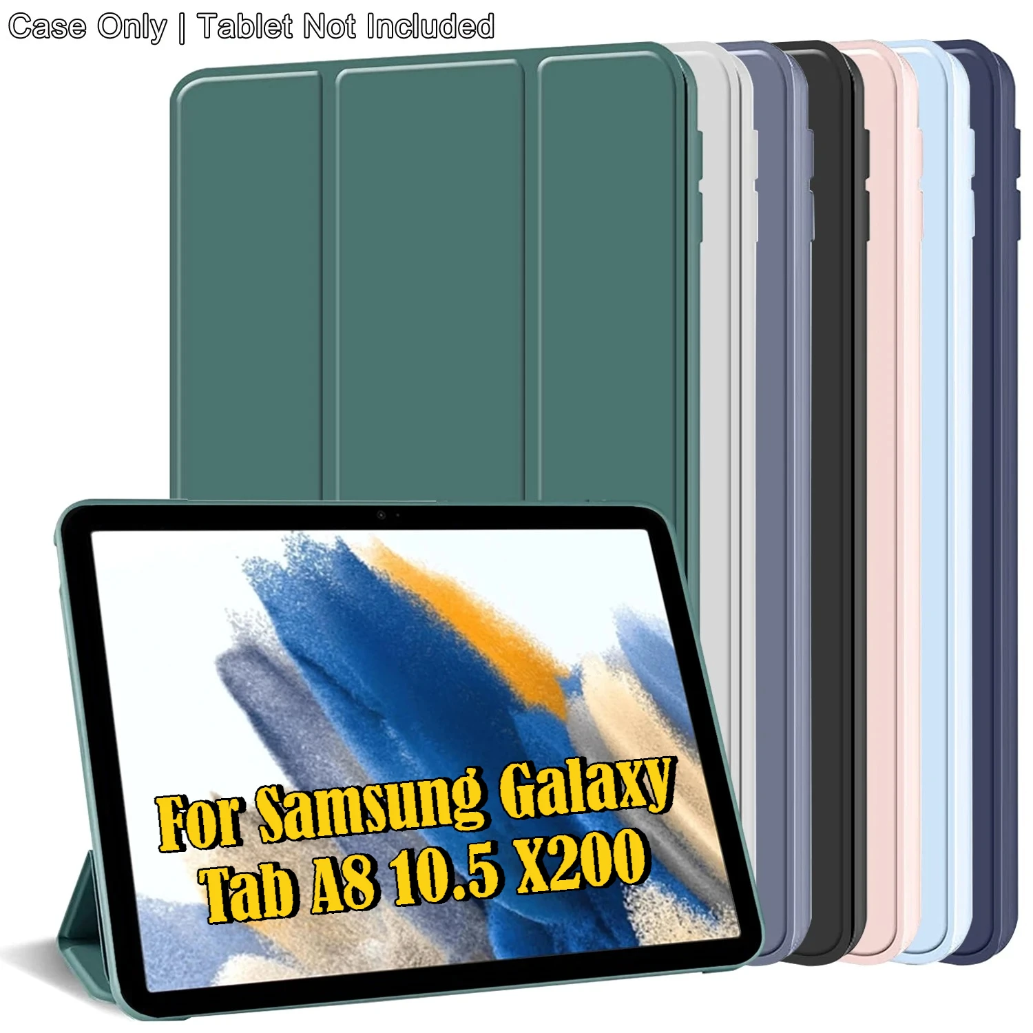 PU Leather Tri-fold Flip Stand Case for Samsung Galaxy Tab A8 2022 10.5' SM-X200/X205 A9 A11 Plus S11 S10 Lite S9 S8 S7 11 Cover