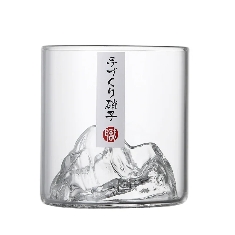 Fuji Mountain Retro Japanese Glass Cup Japanese Handmade Tea Cup Whiskey Wine Cup Tibetan Mountain Water