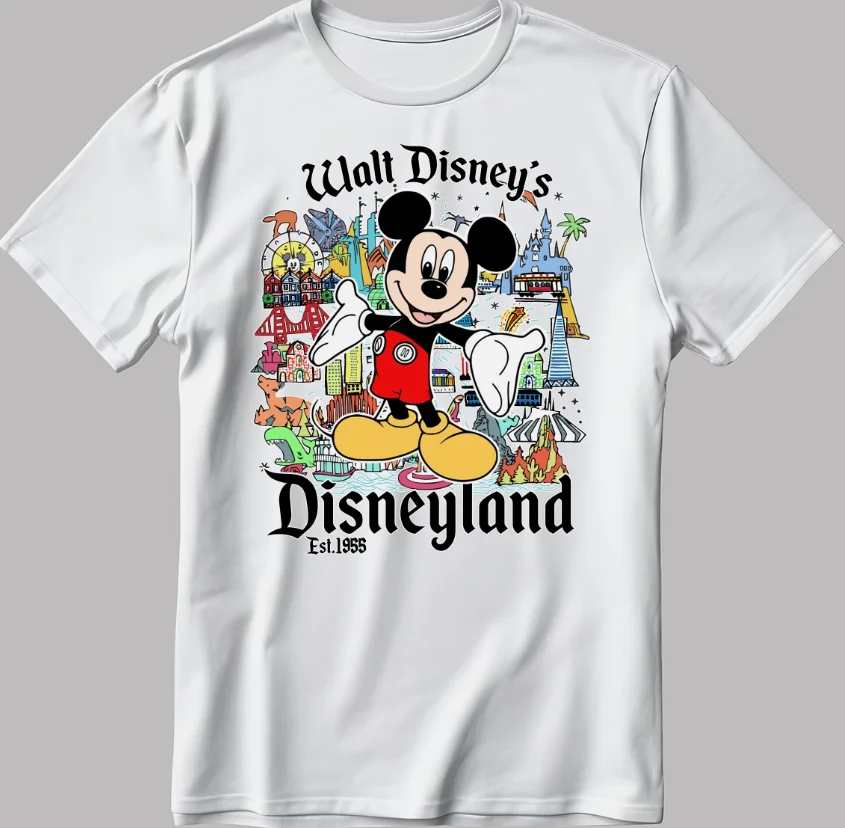 ディズニーキャラクタープリントクリエイティブTシャツレディースTシャツアニメキャラクター愛好家カップルユニバーサルTシャツ
