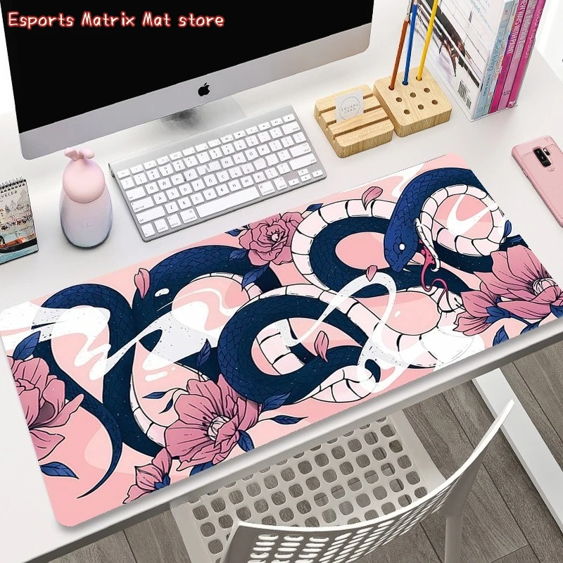 

Коврик для мыши Fox & Peony, настольный коврик в японском стиле тату, нескользящий коврик для игровой клавиатуры, моющийся декор