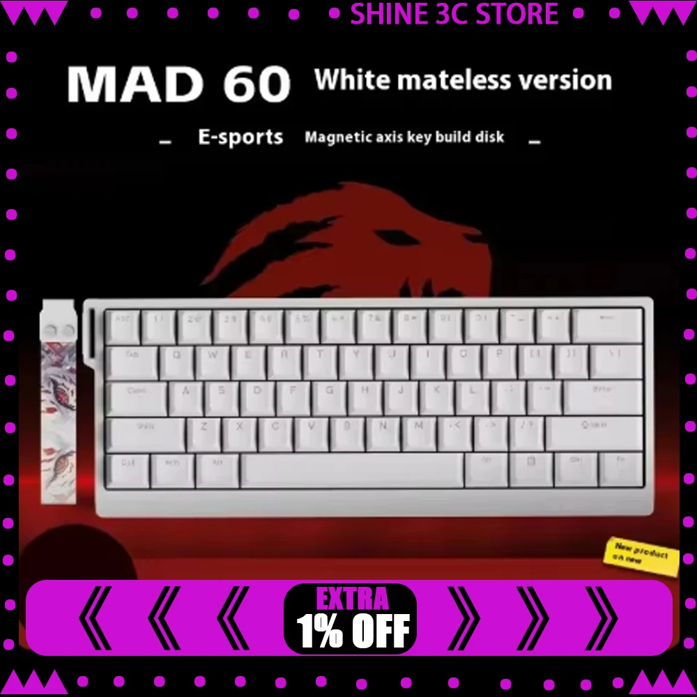 FGG Madlions Mad60 Mad68 He Mechanical Keyboard Magnetic Switch 8k Wired Rgb Hot Swap Custom Keyboard Esport Game Gift Accessory