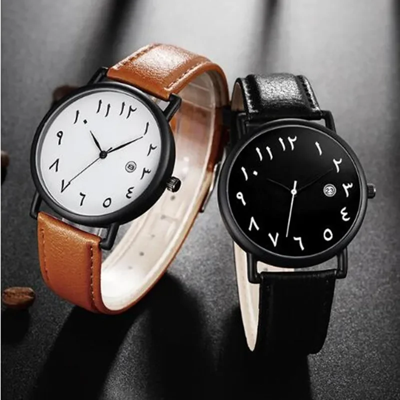 Mens Watches 2024 Luxury Brand Leather Wrist Watch for Men Arabic Numerals Date Casual Sport Quartz Wristwatch Relogio Masculino