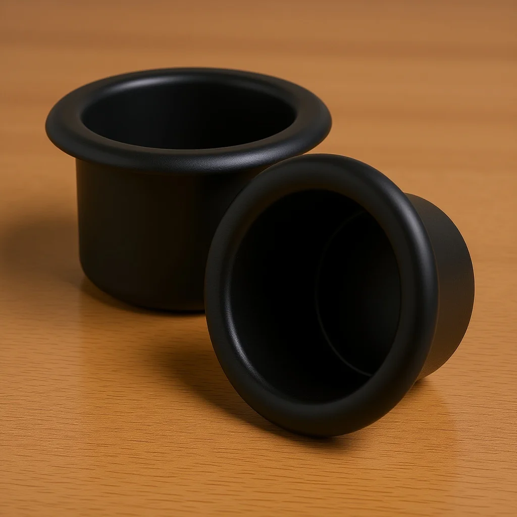 

2pcs Black Plastic Recessed Cup Holder Insert For Rv Boat Sofa Recliner Table Drink Holder Car Truck Yacht Armrest Couch