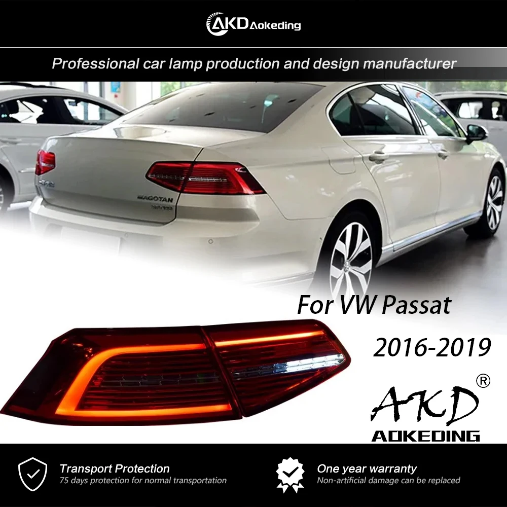 

AKD Tail Lamp for VW Passat B8 Tail Light 2016-2019 New Passat LED Tail Lamp LED DRL Dynamic Signal Auto Accessories 2PCS