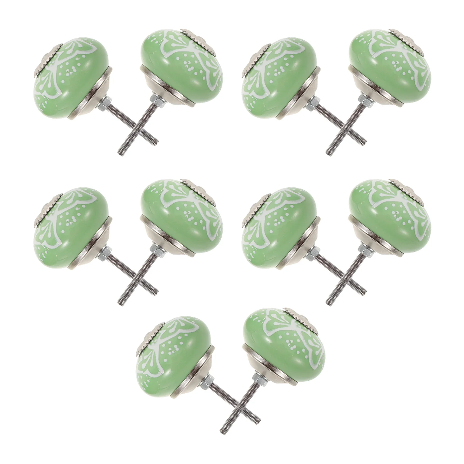

10Pcs Ceramic Green Round Drawer Knobs Decorative Cabinet Handles 1.6 Inch Furniture Pulls for Dressers Wardrobes Cupboards