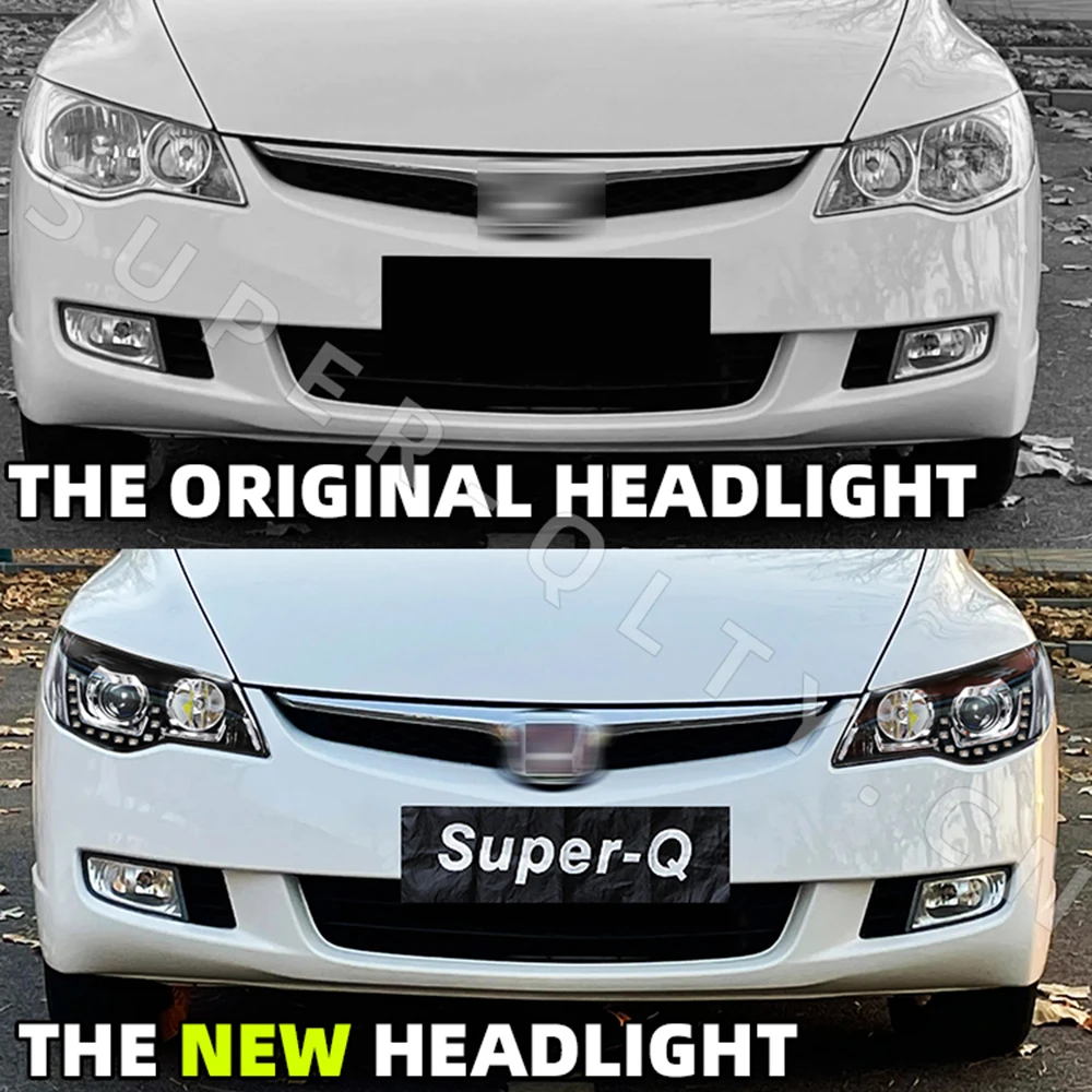 Eagle Eye for Honda Civic 2012-2015 Head Lamp 2006-2011 CIIMO FD2 Headlight LED DRL Turn Signal High Beam Projector Lens 2 PCS