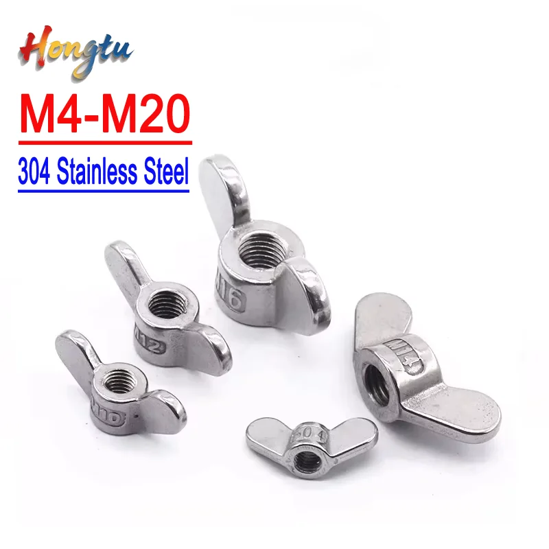 

304 stainless steel ingot nut, hand tool for tightening large ear wing nut M4-M20