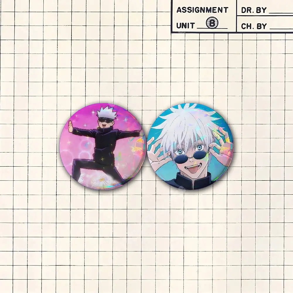 G-Gojo Satoru Button Badge 2PC Sets Diameter 25mm/32mm/44mm/58mm/75mm Souvenir Fans Collection J-Jujutsu JJK Kaisen