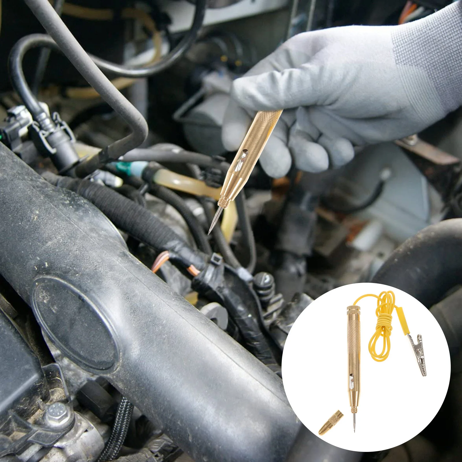 

6V 12V 24V Car Voltage Tester Electrical Probe With Clip Flexible Wire Auto Boat Motorcycle Engine Testing Tool Vehicle Current