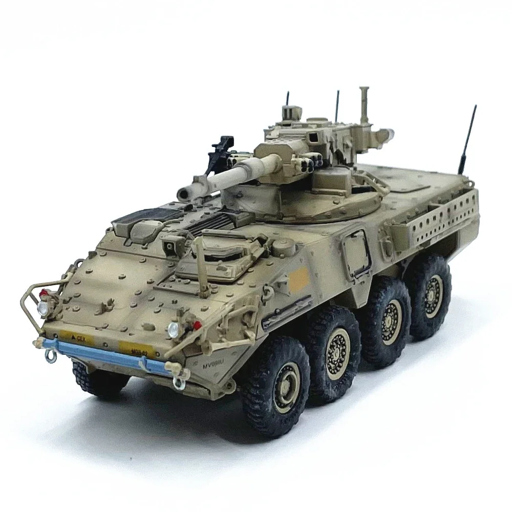 2024 1:72 Scale Sand Color Simulation Finished Model of US M1128 Stryker Mobile Militarized Combat Eight-wheeled Armored Vehicle