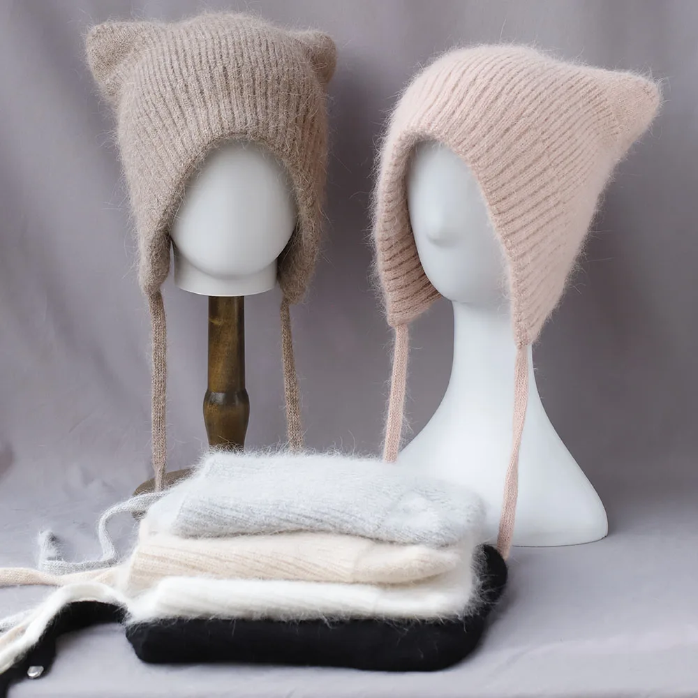 Cashmere hatoutdoor deep hat with ears soviet hat wtaps hat for  women's winter hat Rattan hat Fur hat Cute hat fleece knit hat